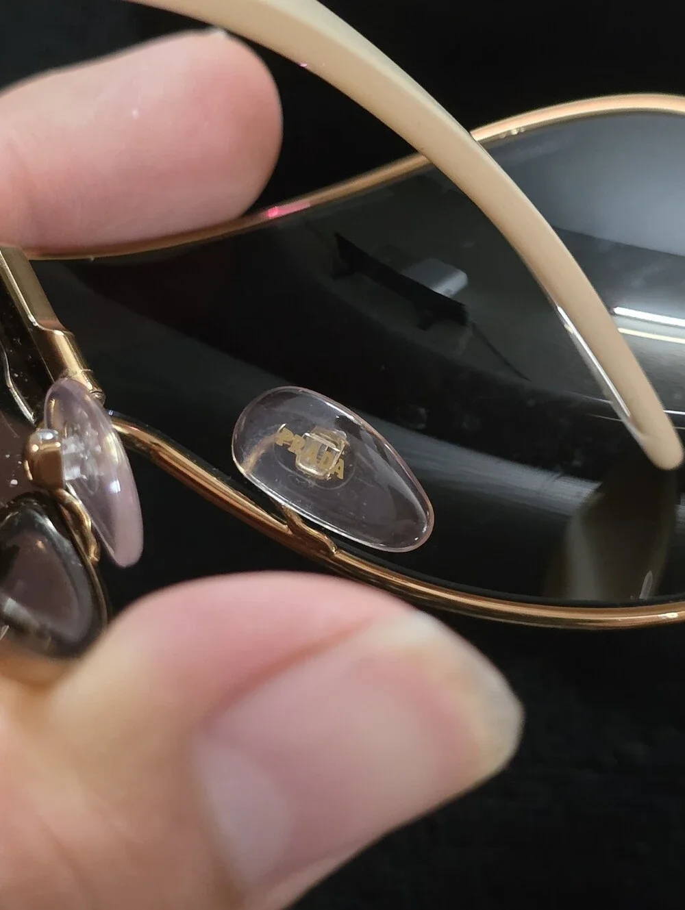 Women's y2k Prada Cream & Brown Lens Sunglasses with Case